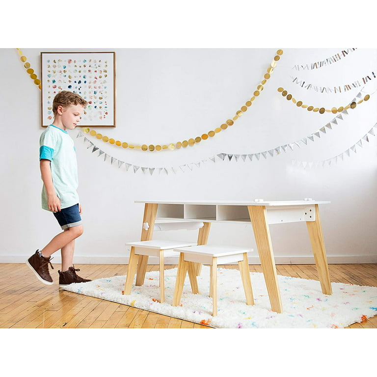 Kids Art Table and Chairs Set Craft Table with Large Storage Desk and –  shopGDLF
