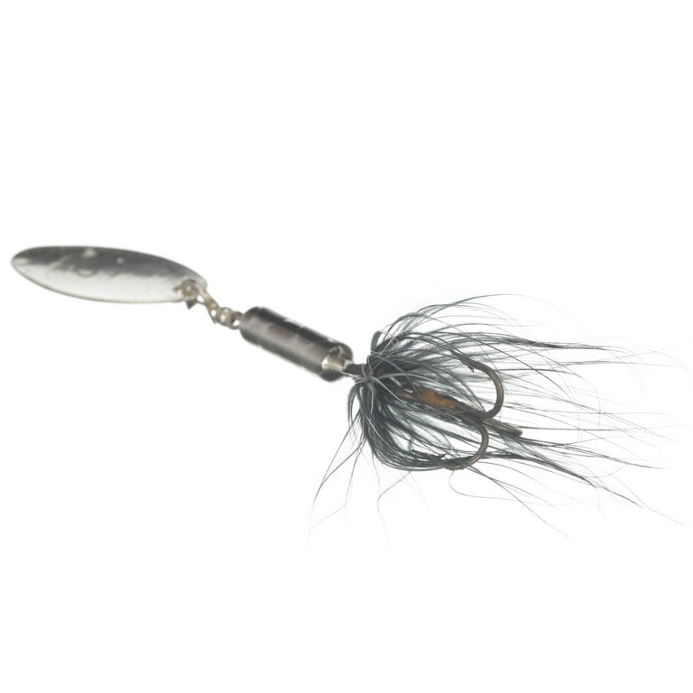Worden's Rooster Tail Original Met Silver Black Lure 1/8 oz. Carded Pack
