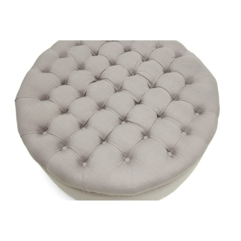 Baxton Studio Iglehart Beige Linen Modern Tufted Ottoman Baxton Studio Iglehart Beige Linen Modern Tufted Ottoman