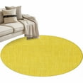 thumbnail image 2 of Yellow 4ft Round Rug, Farmhouse Burlap Solid Yellow Color Modern Linen Texture Non-Skid Rubber Backing Large Area Rugs - Living Room Bedroom Home Office, Indoor Floor Mat Carpets Washable Rug, 2 of 9