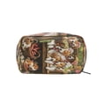 thumbnail image 2 of BZSMCE Makeup and Cosmetic Bag Women Simple Puppy Playdate in Bloom Pattern Square Cosmetic Bag, 2 of 6