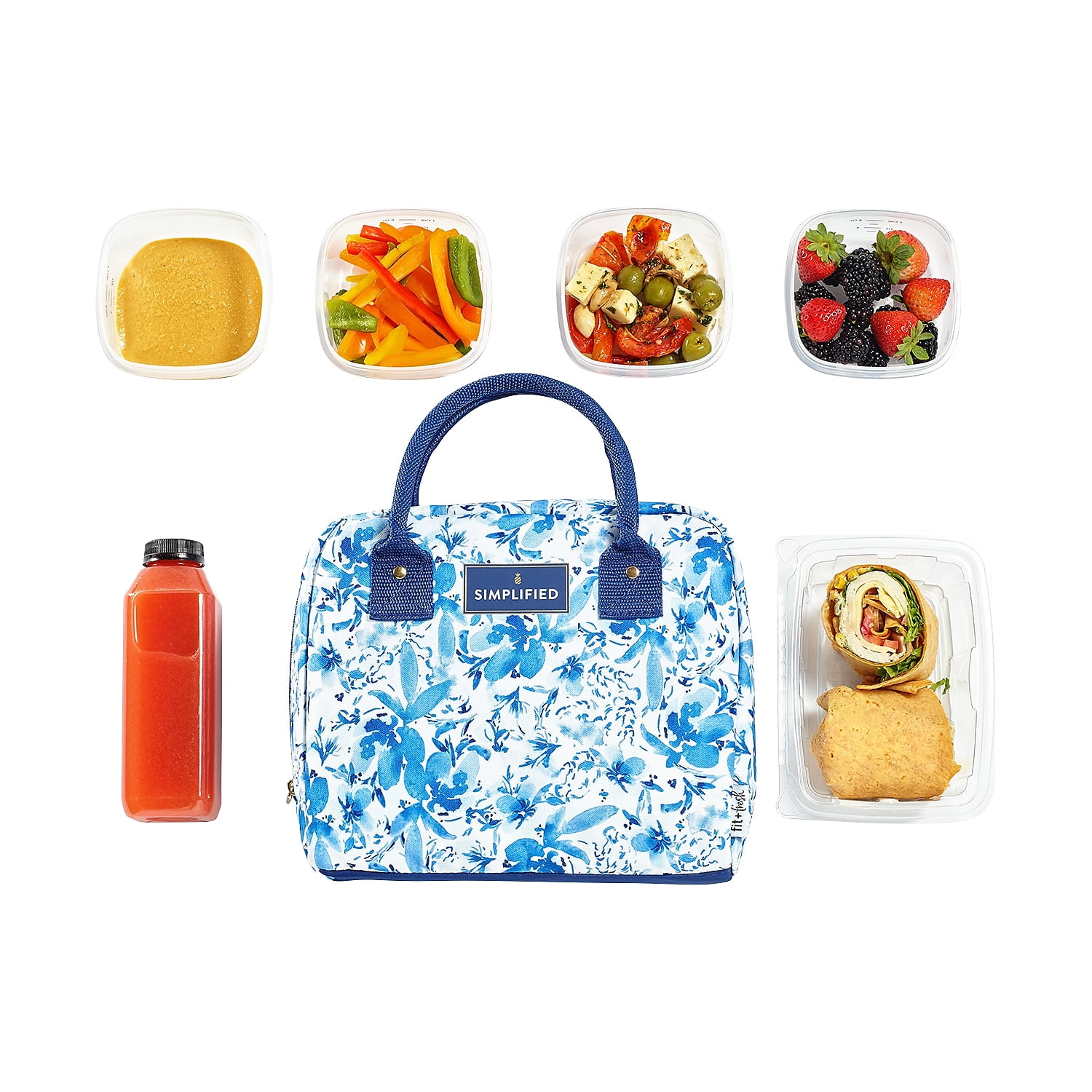 Simplified By Fit & Fresh Insulated Lunch Tote - Blue