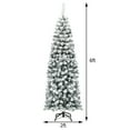 thumbnail image 3 of Costway 6Ft Unlit Hinged Snow Flocked Artificial Pencil Christmas Tree with 500 Branch Tips, 3 of 9