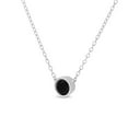 thumbnail image 3 of .925 Sterling Silver 3 Cttw Treated Black Diamond Bezel Solitaire 18" Pendant Necklace (Black Color, I2-I3 Clarity), 3 of 7