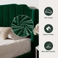thumbnail image 3 of Amolife Queen Size Upholstered Platform Bed Frame with Curved Velvet Wingback Headboard, Green, 3 of 6