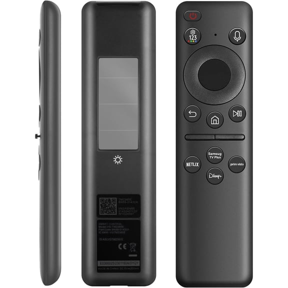 BN59-01432A Solar Remote Replacement for Samsung TV Remote BN59-01432A/BN59-01455A/TM2360E Solar-Powered Remote Control for Samsung Smart TV with Dual Charging