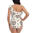 thumbnail image 5 of Easygdp Anchor with Rope Women's One Shoulder Ruffle Monokini Bathing Suits with Removable Chest Pad, Quick Drying - Small, 5 of 8
