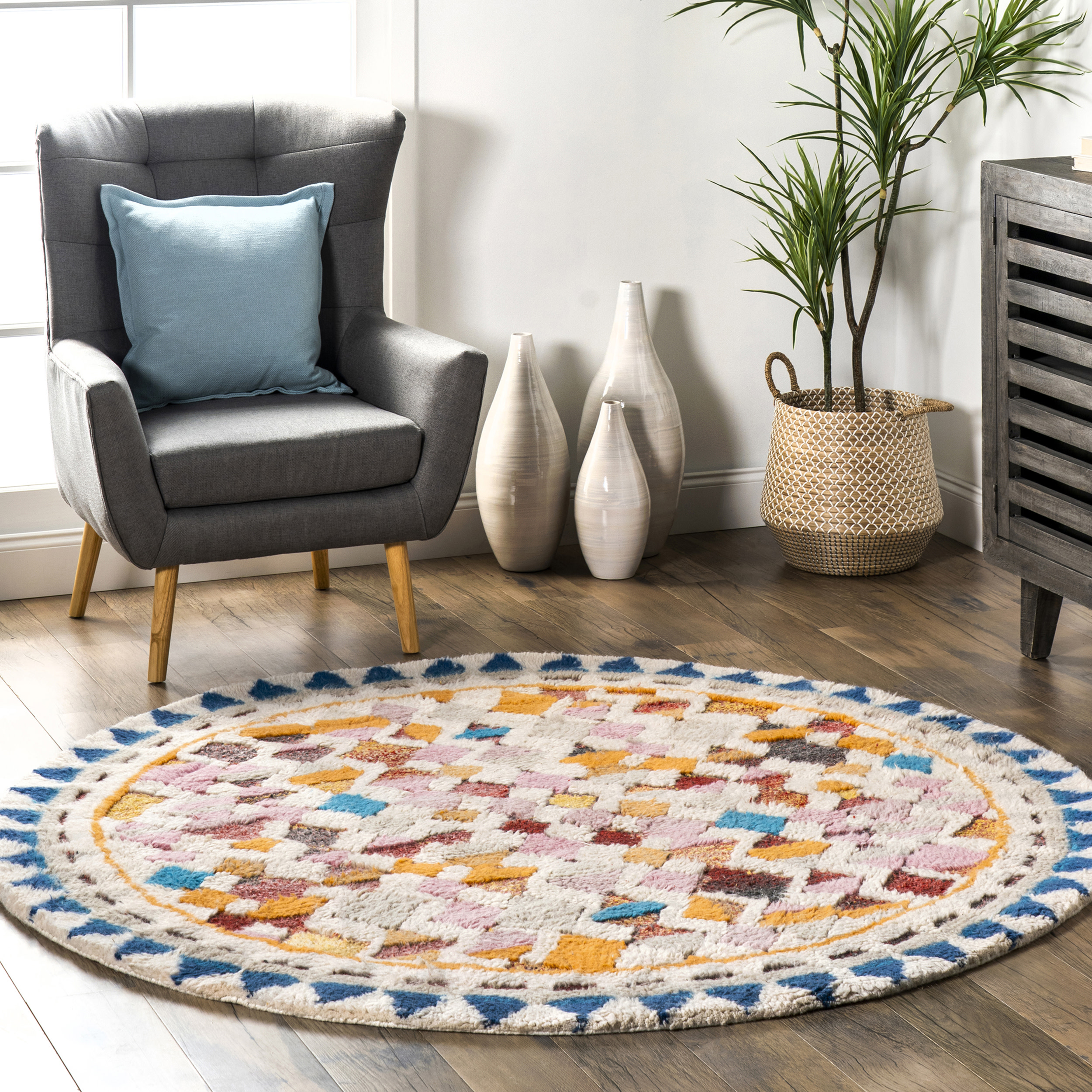 nuLOOM Hand Tufted Moroccan Helaine Shaggy Area Rug, 6', Multi