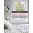 thumbnail image 4 of Half Window Curtains 24 Inches Long, Pink Grey Striped Window Treatment Curtain Drapes, Farmhouse Modern Short Curtains Tiers for Kitchen Over Sink, 27.5"x24", 2 Panels, 4 of 7