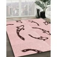 thumbnail image 3 of Ahgly Company Machine Washable Indoor Square Transitional Pink Bubble Gum Pink Area Rugs, 3' Square, 3 of 7