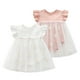 thumbnail image 3 of Odeerbi Niñas Verano Algodón Vestido Body Vestido Flor Tul Bordado Cuello Redondo Ruffle Manga Vestido Dulce Malla, 3 of 3