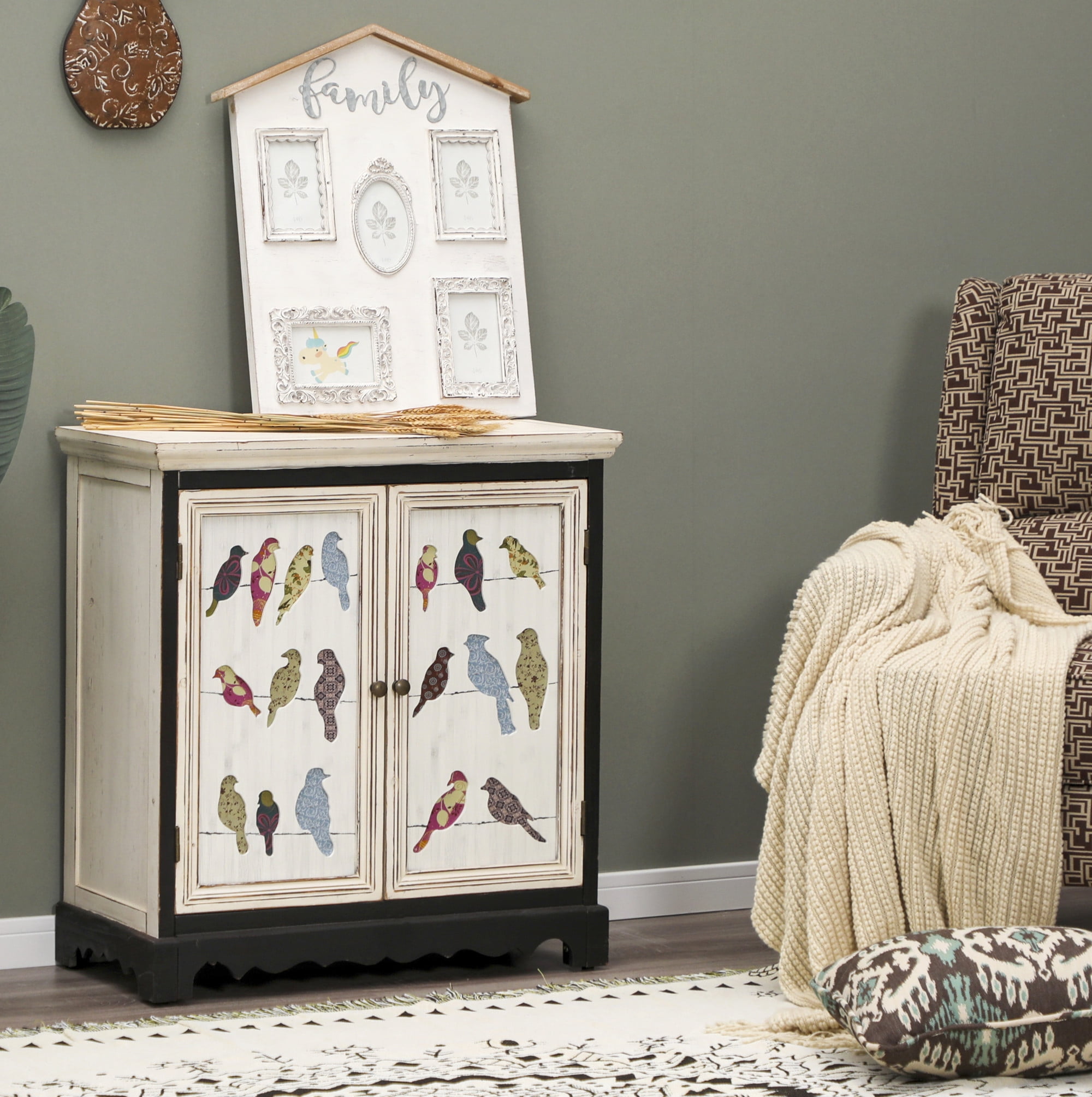 MF Studio Rustic 2Door Distressed Accent Storage 30" for