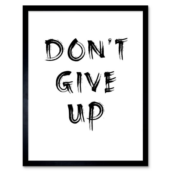 Gym Inspiration Don't Give Up Exercise Work Out Motivation Living Room Aesthetic Art Print Framed Poster Wall Decor 12x16 inch