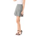 thumbnail image 4 of INSPIRE CHIC Women's Plaid Flare Chequer Short Elastic Waist Mini Skirt XS Dark grey, 4 of 6
