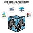 thumbnail image 2 of Zebra Foldable Storage Baskets with Handle, 10.8"x10.5"x10.6" Cube Organizer - Large Capacity Storage Bin Cubes, 2 of 6