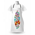 thumbnail image 3 of Ukraine Apron, Traditional Folk Kalocsa Pattern Tulip Flowers Eastern European Motif Retro Print, Unisex Kitchen Bib with Adjustable Neck for Cooking Gardening, Adult Size, Red White, by Ambesonne, 3 of 4