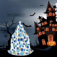 thumbnail image 6 of Honeii Golden Blue Snowflakes Print Poncho Cape, Cloak Coat, Snuggly Hooded Wearable Blanket, Hooded Cape For Teenagers,Halloween Costumes-Medium, 6 of 7