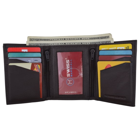 RFID Tested Men's Credit Card ID Holder Trifold Premium Leather Wallet