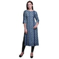 thumbnail image 1 of Bimba Kurtis Droits pour Femmes Longue Robe Kurti Imprimée Haut Indien à Manches 3/4, 1 of 6