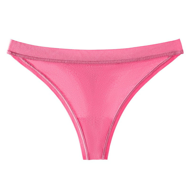 BIZIZA Womens Seamless Underwear Thongs Sexy Clearance Women's No Show  Thongs High Cut Low Rise Plus Size Hipster for Women Hot Pink M