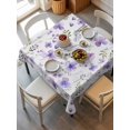 thumbnail image 2 of Purple Spring Floral Suqare Tablecloth - 60 x 60 Inch, Pastoral Botanical Watercolor Waterproof & StainResistant Tablecloth, Washable Oil-proof Table Cover for Dining/Party/Wedding/Camping/Buffet, 2 of 9