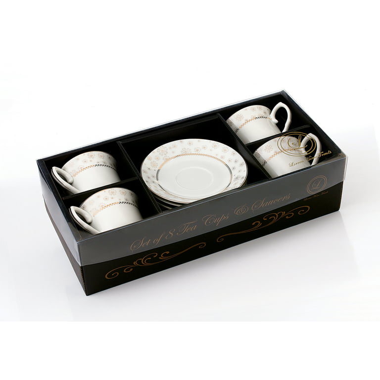 Tea cup and saucer gift box - 5 oz Feuille d'Or & Végétal Or