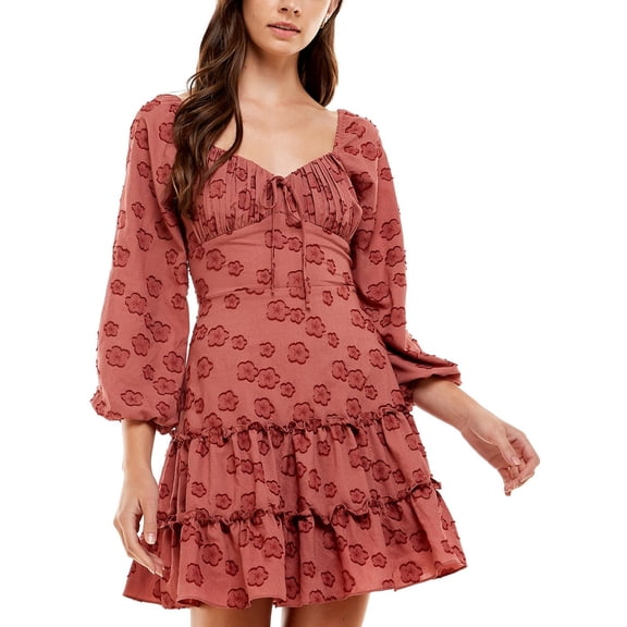 City Studio Womens Juniors Gathered Short Mini Dress