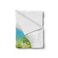 thumbnail image 2 of Beach Soft Flannel Fleece Throw Blanket, Torn Paper Effect Tropical Beach with Ocean Umbrellas Palm and Coconut Trees Print, Cozy Plush for Indoor and Outdoor Use, 70" x 90", Multicolor, by Ambesonne, 2 of 5