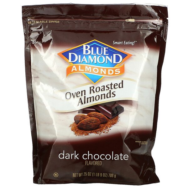 Blue Diamond, Almonds, Oven Roasted Almonds, Dark Chocolate, 25 oz