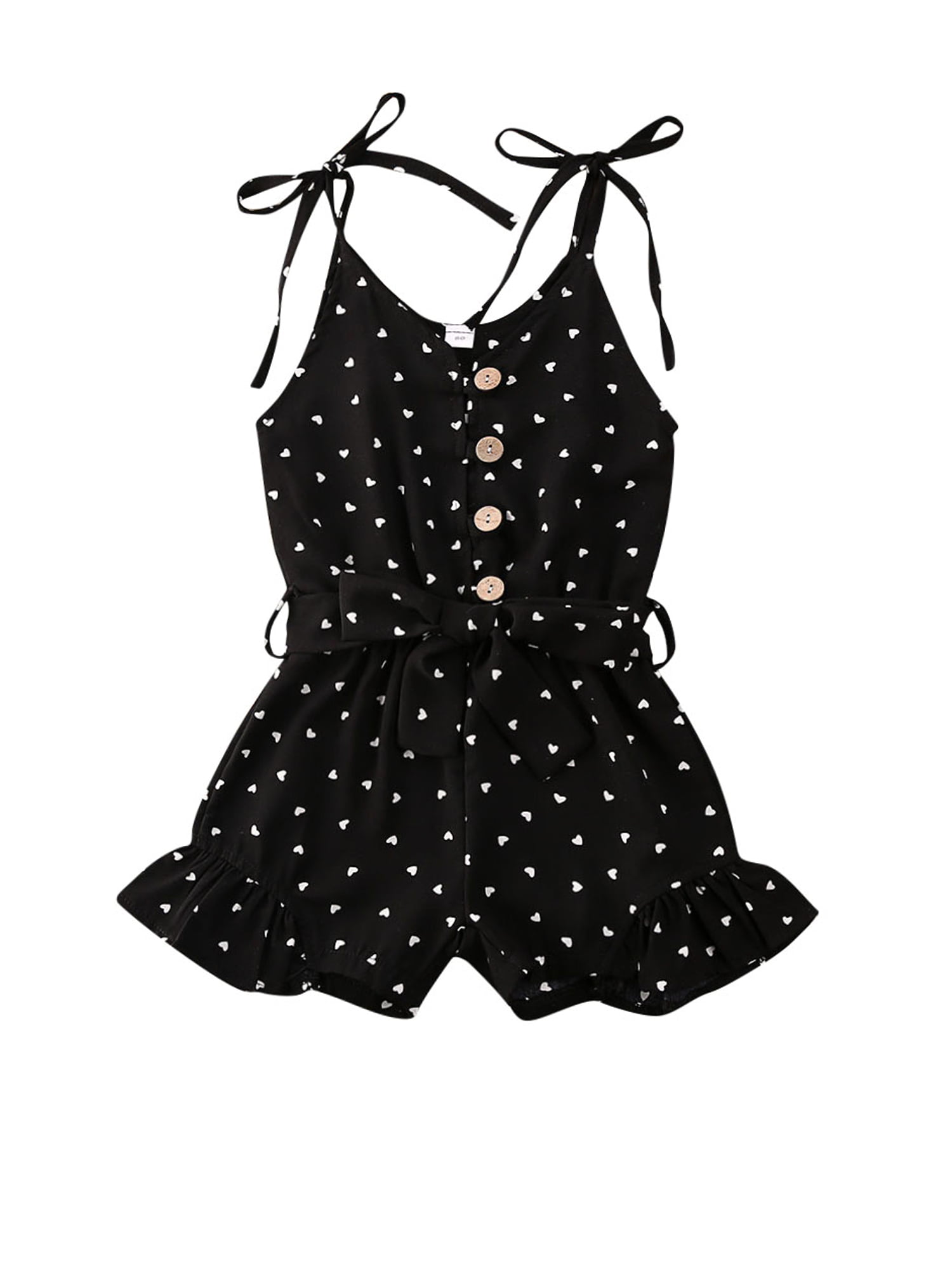 Toddler Baby Girl Polka dot Jumpsuit Floral Playsuit Sleeveless Bodysuit Clothes