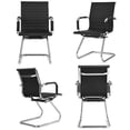 thumbnail image 4 of Pemberly Row Chaises de Bureau Contemporaines en Polyuréthane Noir (Ensemble de 4), 4 of 11