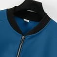 thumbnail image 6 of safuny Men's Lightweight Jacket Fall Windbreaker Casual Crewneck Zip Up Coats with Pockets Blue S, 6 of 9