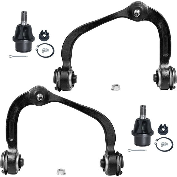 Detroit Axle - Front End 4pc Suspension Kit for 2004-2008 Ford F-150, 2006 2007 2008 Lincoln Mark LT, 2 Upper Control Arms 2 Lower Ball Joints Replacement