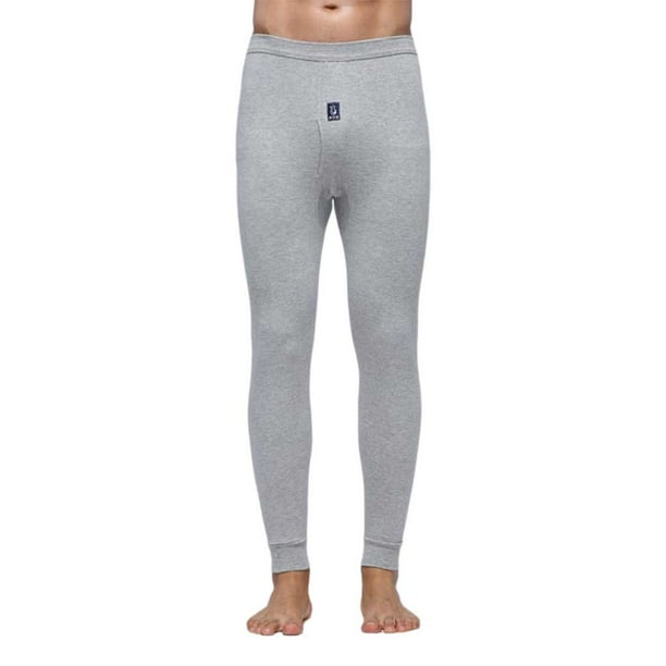Pantalones de ropa interior térmica Qarigey para hombre Mallas de longitud completa Gris claro