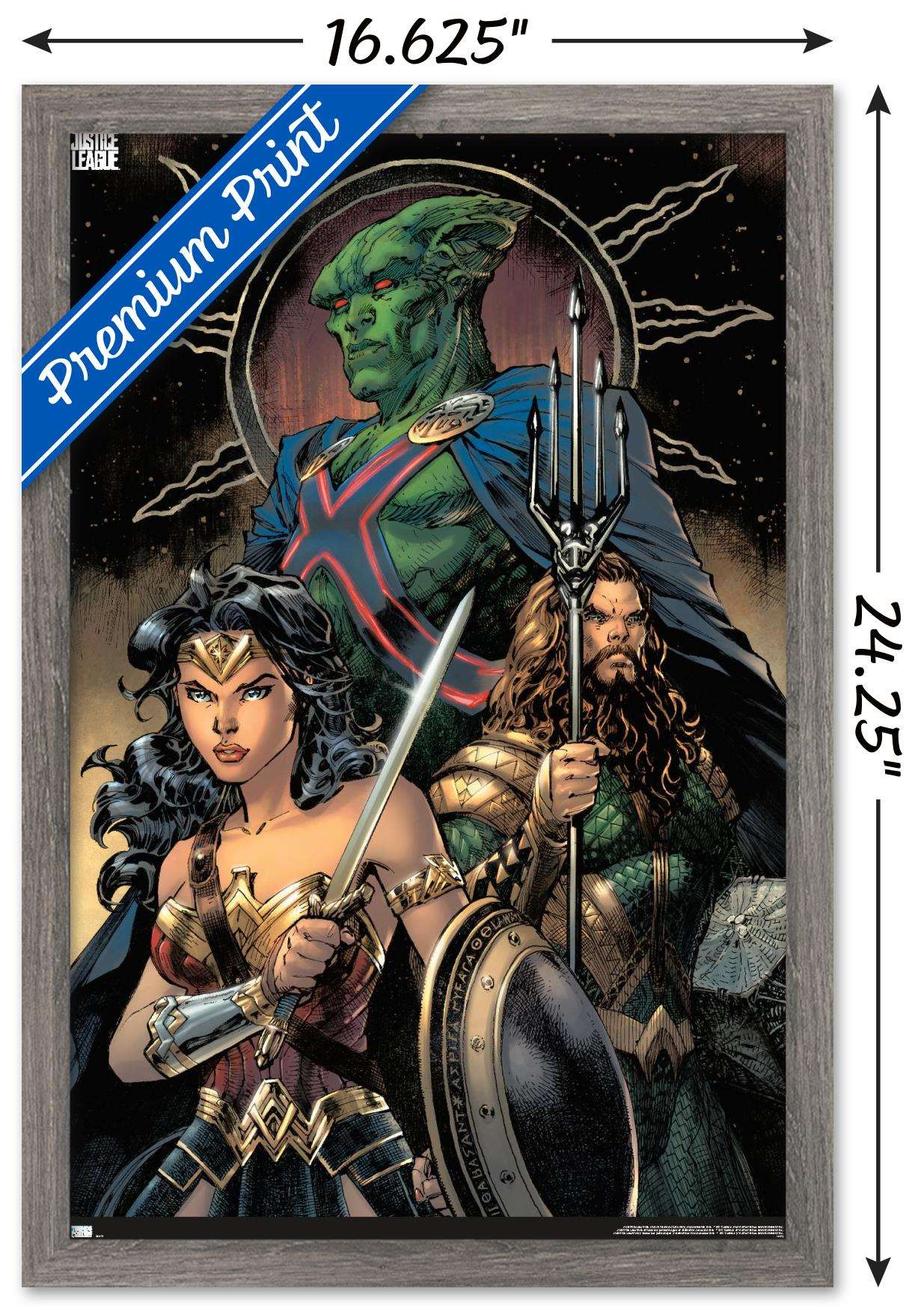 DC Zack Snyder's Justice League - Jim Lee Variant Wall Poster, 14.725" x 22.375", Framed