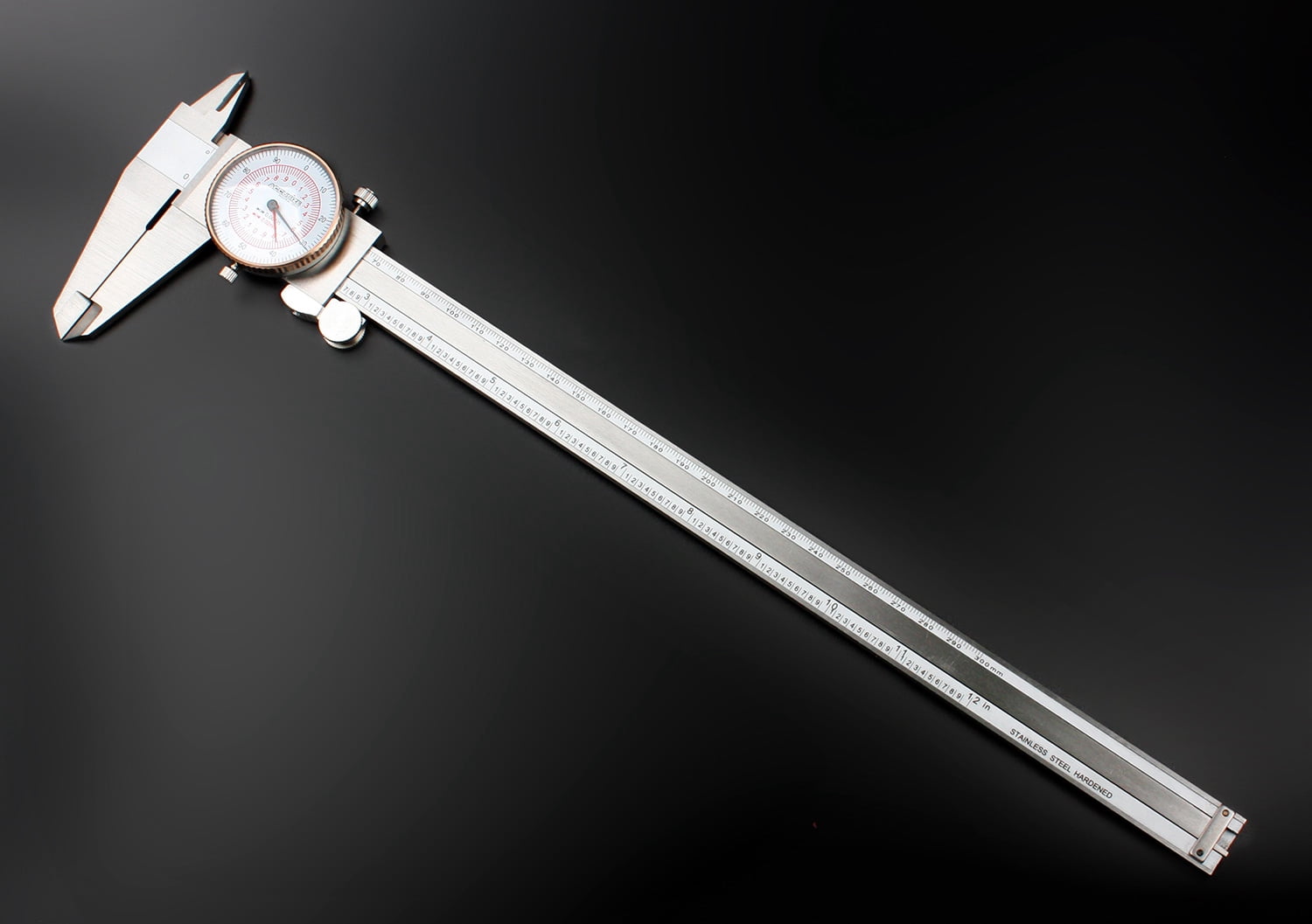 Accusize 12'' by 0.001''/300mm by 0.02mm Dual Needle Precision Dial Caliper,Imperial/Metric, P920-S232