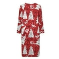 thumbnail image 5 of Xoenoiee Christmas Tree Snowflake Print Women Zipper Front Robes Xmas Long Sleeve Full Length Housecoat with Pockets Loungewear Nightgowns Plus Size, 4XL, 5 of 7