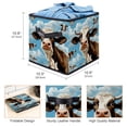 thumbnail image 3 of Cattle Foldable Storage Box with Handle, 10.8"x10.5"x10.6", Large Capacity Organizer Bins, 3 of 6