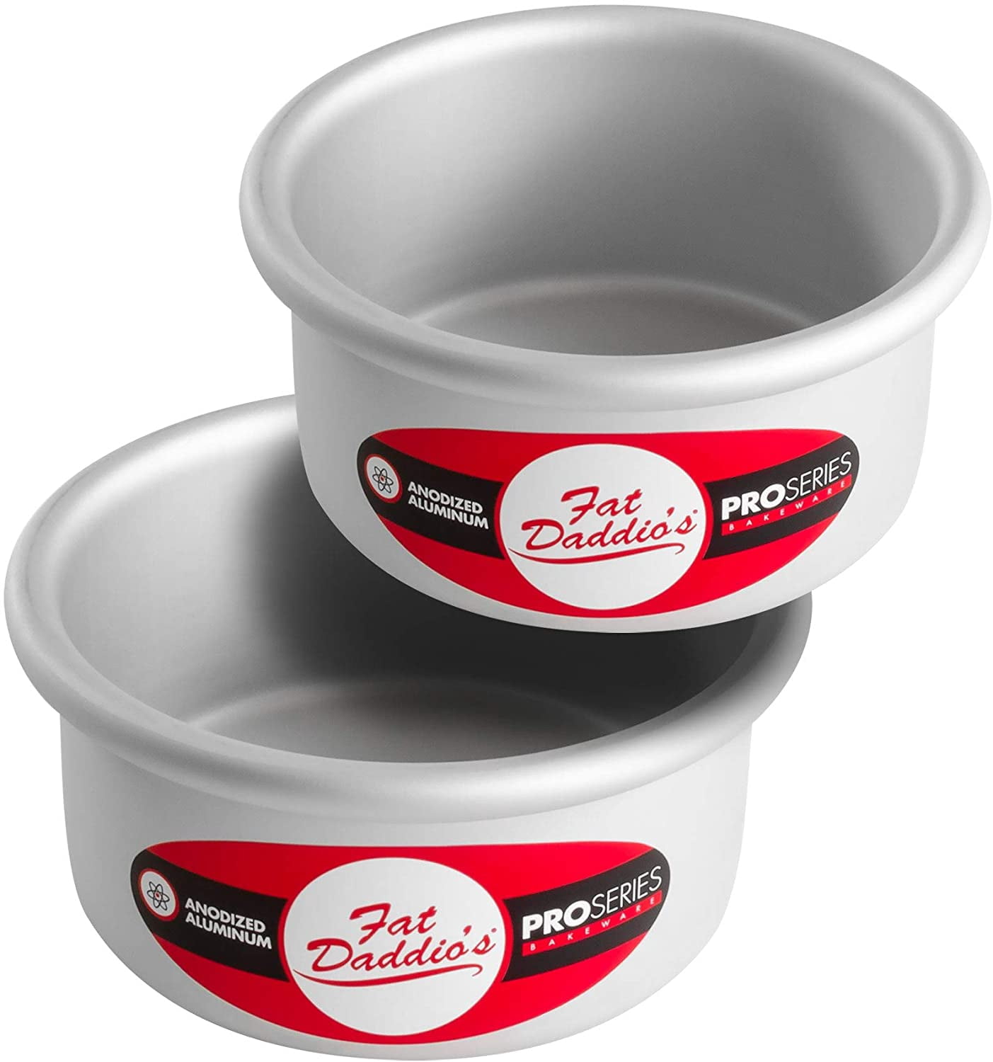 CPDD Moules à Gâteau Ronds en Aluminium Anodisé, Ensemble de 2 Pcs, 4 x 2 Pouces Ensembles 4 x 2 Pouces, Ensemble de 2