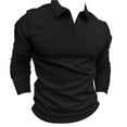 thumbnail image 3 of GZWYHT Mens T-Shirts,V Neck T Shirts Men's Casual Standing Collar Solid Color Long Sleeved V Neck Tshirts Shirts,Workout Shirts Black M, 3 of 3
