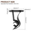thumbnail image 2 of Unique Bargains Support de Tringle à Rideau 4 Pcs, Supports pour Tringle de 1 à 1,2 Pouces Maison, Noir, 2 of 7