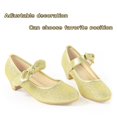 thumbnail image 4 of Zapatos ADAMUMU para niñas pequeñas, tacones dorados con purpurina, talla 1M, 4 of 6