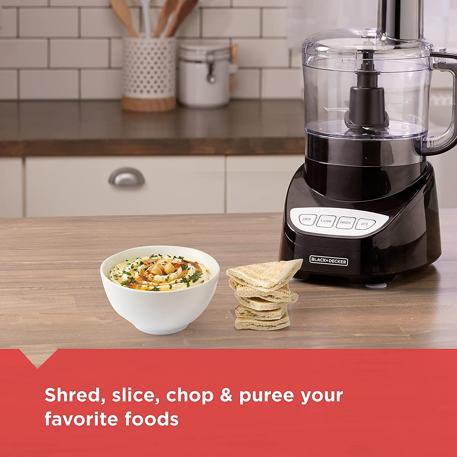 8-Cup Food Processor with Easy Assembly and Stainless Steel Blade for Chopping and Slicing