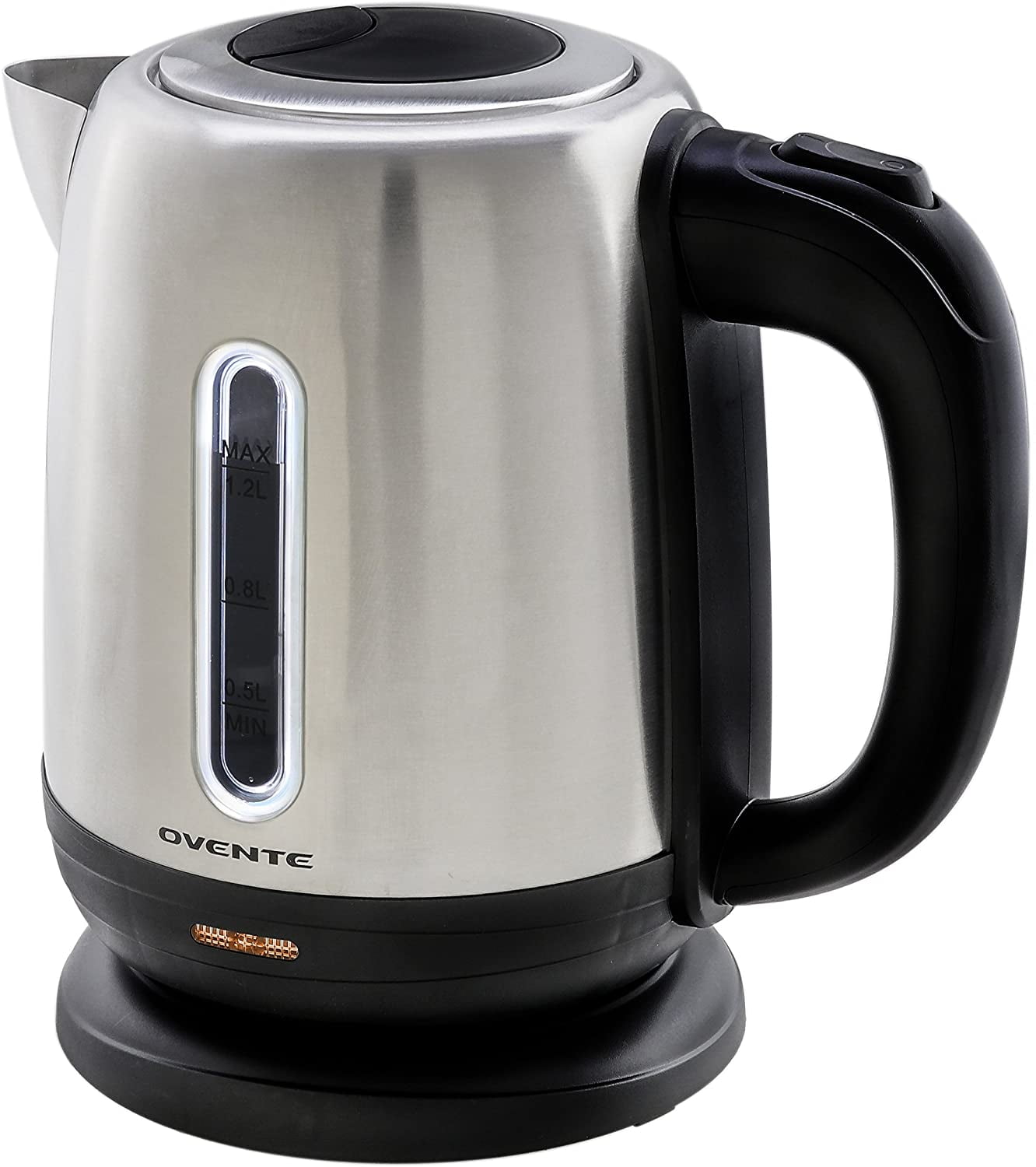 Ovente Electric Stainless Steel Kettle 1.2 Liter with One Touch Open