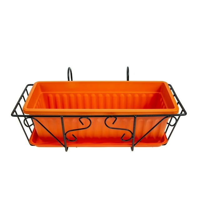 HLONKPatio Railing Planter Propagation Rectangle Flower Pot Hanging