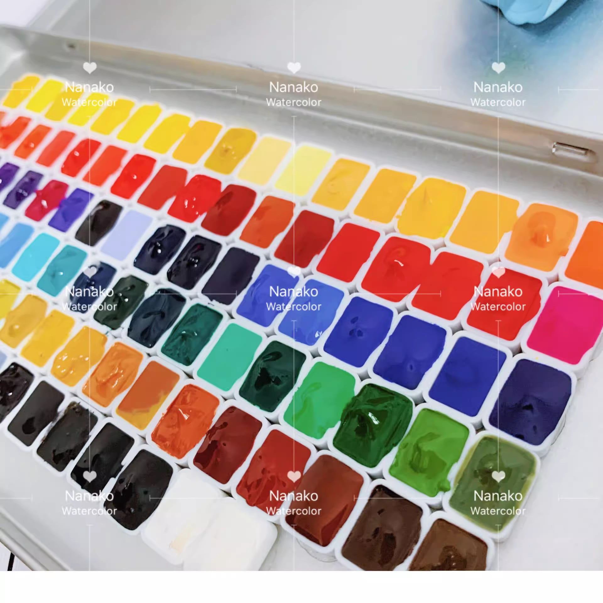 Sennellier French artist watercolor handmade 99 color set, metal case, 0.5ml, suitable for artists, students, and hobbyists