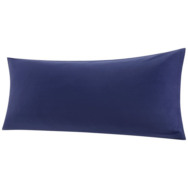 Funda de Almohada de 100% Algodón, Funda Almohada con Cierre de Cremallera Suave Transpirable para el Cuerpo , Funda para Almohada Larga para Dormitorio Hotel, Azul Marino 51x183cm