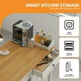 thumbnail image 2 of Craftian Kitchen Island with Power Outlets & Drop Leaf, Kitchen Island Cart with Trash Storage,White, 2 of 8