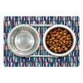 thumbnail image 1 of Mid Century Pet Mat for Food and Water, Modern Style Retro Pattern Droplet Shapes Mosaic in Various Color Tones, Non-Slip Rubber Mat for Dogs and Cats, 18" X 12", by Ambesonne, 1 of 2