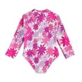 thumbnail image 2 of URMAGIC URMAGIC Toddler Little Girls Long Sleeve 1-Piece Rashguard UPF 50+ Swimsuit Bathing Suit/Pink Daisy, 2 of 6